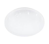 Eglo Luminaire plafonnier Frania-S, panneau LED effet cristal, lampe de plafond pour salle de bains, couloir et cuisine, acier et plastique blanc, blanc neutre, IP44, Ø 31 cm