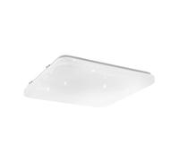 Eglo Luminaire plafonnier LED Frania-IP, lampe de salle de bains avec effet cristal, éclairage plafond en métal blanc et plastique, blanc chaud - neutre - froid, IP44, 33 x 33 cm