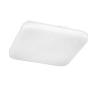 Eglo Luminaire plafonnier LED Pogliola, lampe de plafond avec effet crystal et dip switch, éclairage cuisine, panneau en métal et plastique en blanc, blanc chaud - neutre - froid, 28x28 cm
