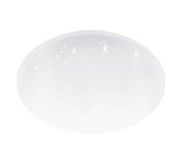 Eglo Luminaire plafonnier LED Pogliola, lampe de plafond avec effet crystal et dip switch, éclairage cuisine, panneau en métal et plastique en blanc, blanc chaud - neutre - froid, Ø 50 cm