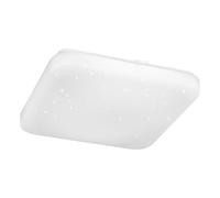 Eglo Luminaire plafonnier LED Pogliola, lampe de plafond avec effet crystal et dip switch, éclairage cuisine, panneau en métal et plastique en blanc, blanc chaud - neutre - froid, 33x33 cm