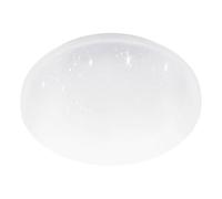 Eglo Luminaire plafonnier LED Pogliola, lampe de plafond avec effet crystal et dip switch, éclairage cuisine, panneau en métal et plastique en blanc, blanc chaud - neutre - froid, Ø 31 cm