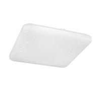 Eglo Luminaire plafonnier LED Pogliola, lampe de plafond avec effet crystal et dip switch, éclairage cuisine, panneau en métal et plastique en blanc, blanc chaud - neutre - froid, 43x43 cm