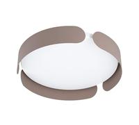 Eglo Luminaire plafonnier LED Valcasotto, lustre minimaliste en métal moka et plastique blanche, lampe de plafond pour salon et chambre à coucher, blanc chaud