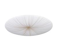 Eglo Luminaire plafonnier Nieves 1, Ø 51 cm, panneau LED effet cristal, lampe de plafond pour couloir, cuisine et chambre, métal et plastique blanc et doré, blanc chaud