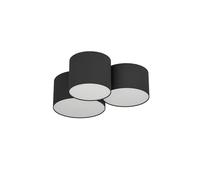 Eglo Luminaire plafonnier Pastore 2 à 3 flammes, lustre en tissu noir et blanc, lampe de plafond pour salon, chambre à coucher ou couloir, douille E27
