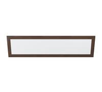 Eglo Luminaire plafonnier Piglionasso, panneau LED avec encadrement en bois foncé, lampe de plafond pour cuisine, bureau et couloir, blanc neutre, 124,5 cm