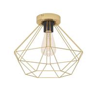 Eglo Luminaire Plafonnier Tarbes, Lustre En Métal Laiton Brossé, Lampe De Plafond Pour Salon, Chambre Ã€ Coucher Et Couloir, Douille E27