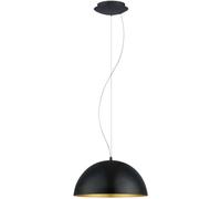 Eglo Lustre GAETANO 1, 1 suspension à flamme, lampe suspendue en acier, couleur : noir, or, douille : E27, Ø 38 cm