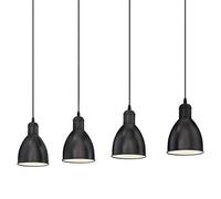 Eglo Lustre PRIDDY, suspension à flamme au design industriel, lampe pendante rétro en acier, couleur : noir, blanc, douille : E27