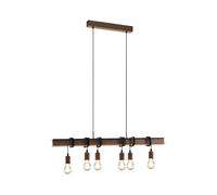 Eglo Lustre TOWNSHEND, suspension vintage à 6 flammes au design industriel, lampe suspendue rétro en acier, couleur : marron ancien, douille : E27