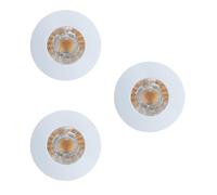 EGLO Margo Lot de 3 spots encastrables pour plafond d'extérieur en fonte d'aluminium blanc givré blanc blanc chaud Ø 8,4 cm