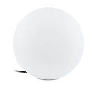 Eglo Monterolo Boule de Jardin, Applique Extérieure 1 Flamme, Lampadaire en Plastique, Couleur : Blanc, Douille : E27, Ø : 30 cm, IP65