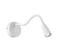 EGLO Olivandino Applique Murale LED Lampe de Lecture Col de Cygne Montage Mural Lampe de Chevet Applique Murale avec Interrupteur pour Chambre à Coucher Métal Blanc Plastique Blanc Lumière Blanc Chaud