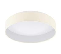 Eglo Palomaro 1 Plafonnier Led à Intensité Variable, en Tissu, en Plastique, Couleur : Crème, Blanc, Ø : 40,5 cm