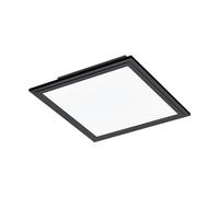 EGLO Panneau LED Salobrena 1, luminaire plafonnier carré, lampe de plafond en saillie pour bureau, couloir et cuisine, plastique blanc et métal noir, blanc neutre, 30x30 cm