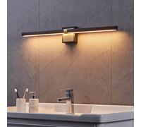 Eglo Applique murale LED Peguera 900929 – métal noir & laiton, 80 cm, blanc chaud, IP44