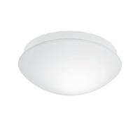 Eglo Plafonnier Bari-M avec détecteur de mouvement et capteur de lumière du jour, lampe de salle de bain en verre et plastique blanc, éclairage de couloir avec douille E27, IP44
