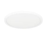 Eglo Plafonnier extérieur LED Minerario, lampe de plafond, éclairage d'extérieur pour balcon et terrasse, luminaire en plastique blanc, IP54, blanc chaud, Ø 30 cm