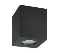 Eglo Plafonnier extérieur Torrecola, lampe d'extérieur en aluminium noir, spot de plafond pour entrée et terrasse, douille GU10, IP44, 8x8 cm
