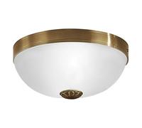 Eglo Plafonnier Imperial, lampe de plafond vintage à 2 flammes, style rustique, lampe de séjour en métal patiné et verre satiné blanc, éclairage cuisine et couloir avec douille E27