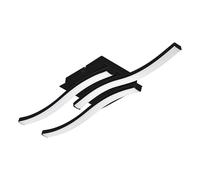 EGLO Plafonnier LED Cabezas-E, lampe de salon, éclairage de plafond, spot en métal et plastique noir et blanc, blanc chaud, 43,5 x 11 cm