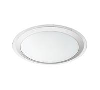 Eglo Plafonnier Led Competa 1 - 1 Ampoule - Matériau : Acier et Plastique - Couleur : Argenté/Blanc - Diamètre : 43,5 cm