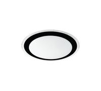 Eglo Plafonnier Led Competa 2, 1 Ampoule Murale, Moderne, Plafonnier en Acier et Plastique Blanc, Noir, Transparent, Lampe de Salon, Blanc Chaud, Ø 33,5 cm