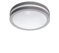 EGLO Plafonnier LED connecté Locana-C, lampe de plafond extérieure, spot en saillie rond, intensité variable, acier galvanisé en aspect argenté, blanc chaud, IP44