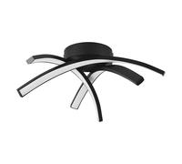 Eglo Plafonnier LED Destro-E, lampe de plafond barres, luminaire pour | salon, métal noir, plastique blanc, lumière blanc chaud