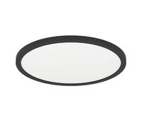 Eglo Plafonnier LED extérieur Minerario, lampe de plafond pour balcon terrasse, luminaire d'extérieur en plastique noir, IP54, blanc chaud, Ø 39 cm