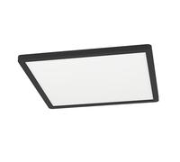 Eglo Plafonnier LED extérieur Minerario, lampe de plafond pour balcon terrasse, luminaire d'extérieur en plastique noir, IP54, blanc chaud, 29 x 29 cm
