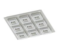 Eglo Plafonnier Led Fradelo - 9 Ampoules - Moderne - en Métal et Plastique - Chromé - Cristal Transparent - Pour Chambre à Coucher - Carré - Led Blanc Chaud - L X L 44 cm