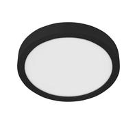 Eglo Plafonnier LED Fueva 5, Ø 28,5 cm, luminaire en saillie arrondi en métal noir avec surface éclairée en plastique, lampe de plafond pour salle de bains, blanc neutre, IP44