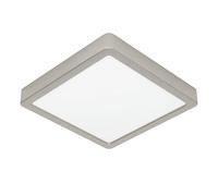Eglo Plafonnier LED Fueva 6, lampe de plafond carrée, éclairage de bureau, luminaire en saillie en métal argenté et plastique blanc, blanc chaud - blanc froid, 22x22 cm