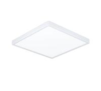 Eglo Plafonnier LED Fueva 6, lampe de plafond carrée, éclairage de bureau, luminaire en saillie en plastique blanc, blanc chaud - blanc froid, 39x39 cm