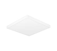 Eglo Plafonnier LED Fueva 6, lampe de plafond carrée, luminaire en saillie, éclairage pour salle de bains en plastique blanc et noir, blanc chaud - blanc froid, IP44, 22 x 22 cm