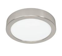 Eglo Plafonnier LED Fueva 6, lampe de plafond ronde, éclairage de bureau, luminaire en saillie en métal argenté et plastique blanc, blanc chaud - blanc froid, ⌀ 16,5 cm