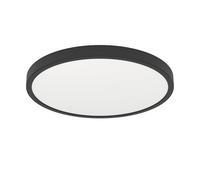 Eglo Plafonnier LED Fueva 6, lampe de plafond ronde, éclairage de bureau, luminaire en saillie en plastique noir et blanc, blanc chaud - blanc froid, ⌀ 39 cm