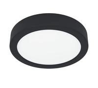 Eglo Plafonnier LED Fueva 6, lampe de plafond ronde, éclairage de bureau, luminaire en saillie en plastique noir et blanc, blanc chaud - blanc froid, ⌀ 16,5 cm