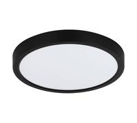 Eglo Plafonnier LED Idun 2, lampe de plafond ronde en métal et plastique noir et blanc, applique murale, lumière blanc neutre, Ø 30 cm