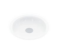 Eglo Plafonnier LED Igroka 1, lampe de plafond effet cristal, dimmable télécommande, éclairage ciel étoilé, métal blanc et chrome, blanc chaud-froid, Ø 46,5 cm