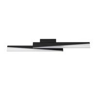 Eglo Plafonnier LED Isidro, luminaire plafond dimmable, lampe de salon en métal noir et acrylique blanc, blanc chaud, 86 cm