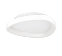Eglo Plafonnier LED Moggiona, lampe plafond dimmable avec télécommande, luminaire en plastique et métal blanc, blanc chaud-froid, Ø 35 cm