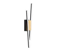 Eglo Plafonnier LED Panagria, lampe de plafond minimaliste pour salon et couloir, FSC100HB, luminaire en aluminium, acier, bois et plastique en noir, brun et blanc, blanc chaud, 57 cm