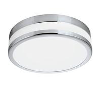 Eglo Plafonnier Led Parlermo Pour Salle de Bain - 1 Ampoule - Matériau : Acier - Verre : Satiné et Blanc Laqué - Couleur : Chromé - Diamètre : 22,5 cm - Ip44