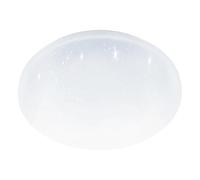 EGLO Plafonnier LED Pogliola-E, détecteur de mouvement et capteur crépusculaire, lampe en saillie effet crystal, éclairage de plafond, spot en métal et plastique blanc, blanc neutre, Ø 31 cm