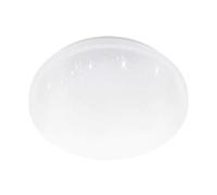Eglo Plafonnier LED Pogliola-E, lampe de plafond plate effet cristal, éclairage couloir chambre, luminaire en saillie, métal et plastique blanc, blanc neutre, Ø 31 cm