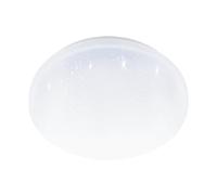 Eglo Plafonnier LED Pogliola-E, lampe de plafond plate effet cristal, éclairage couloir chambre, luminaire en saillie, métal et plastique blanc, blanc chaud, Ø 26 cm