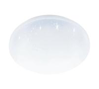 Eglo Plafonnier LED Pogliola-E, lampe de plafond plate effet cristal, luminaire en saillie pour couloir et chambre, métal et plastique blanc, lumière blanc chaud, Ø 31 cm